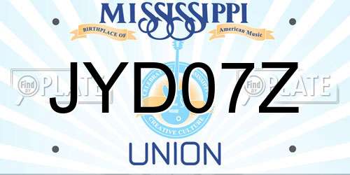 JYD07Z Mississippi License Plate