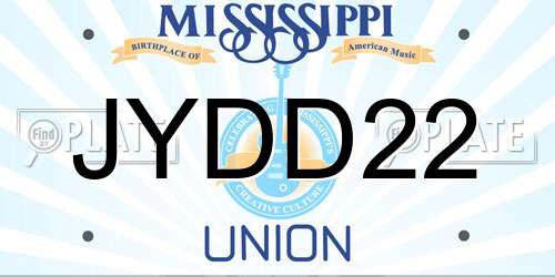 JYDD22 Mississippi License Plate