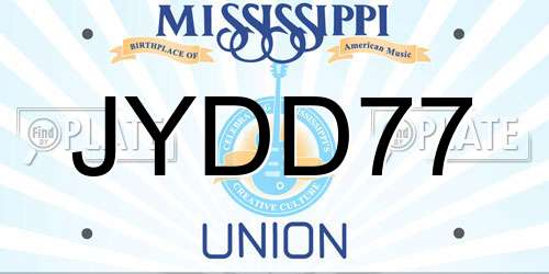 JYDD77 Mississippi License Plate
