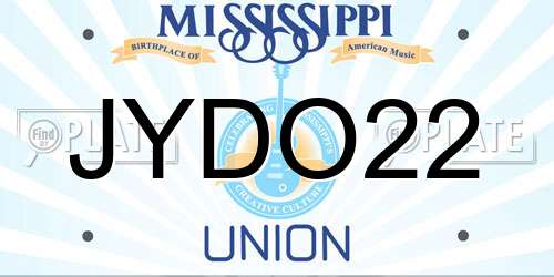 JYDO22 Mississippi License Plate