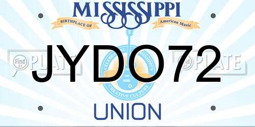 JYDO72 Mississippi License Plate