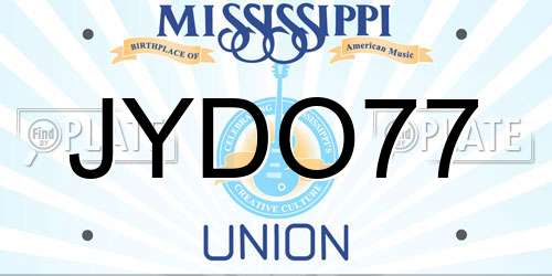 JYDO77 Mississippi License Plate