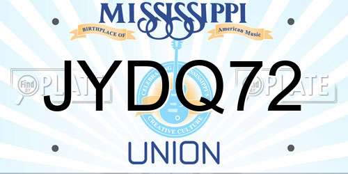 JYDQ72 Mississippi License Plate