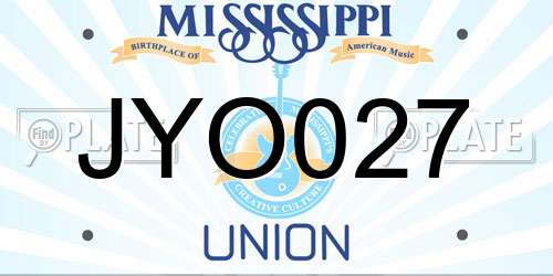JYO027 Mississippi License Plate