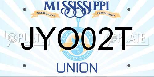 JYO02T Mississippi License Plate