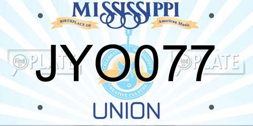 JYO077 Mississippi License Plate