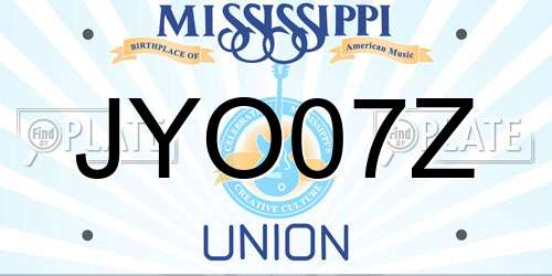 JYO07Z Mississippi License Plate