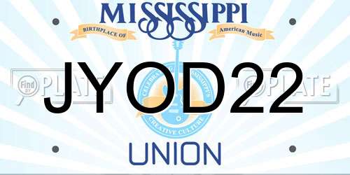 JYOD22 Mississippi License Plate