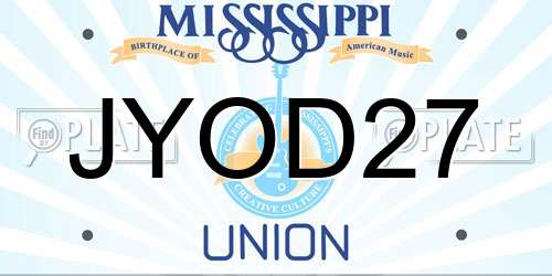 JYOD27 Mississippi License Plate