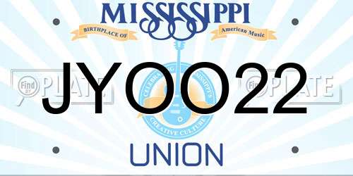 JYOO22 Mississippi License Plate