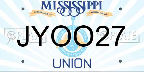 JYOO27 Mississippi License Plate