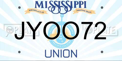 JYOO72 Mississippi License Plate