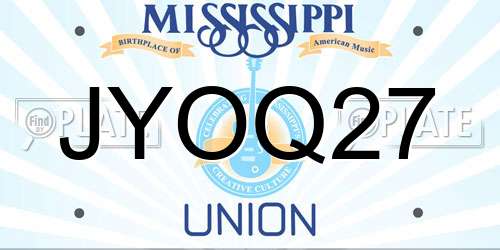 JYOQ27 Mississippi License Plate