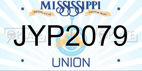 JYP2079 Mississippi License Plate