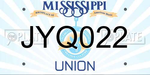 JYQ022 Mississippi License Plate