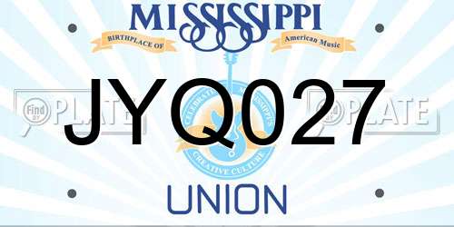 JYQ027 Mississippi License Plate