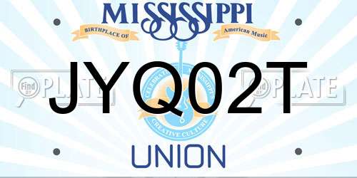 JYQ02T Mississippi License Plate