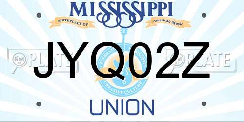JYQ02Z Mississippi License Plate