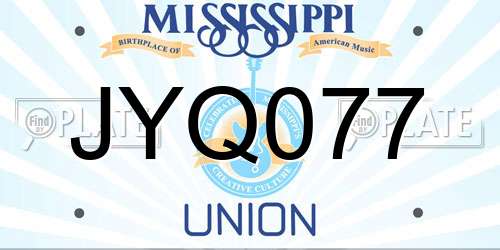 JYQ077 Mississippi License Plate