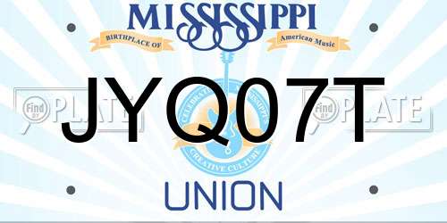 JYQ07T Mississippi License Plate