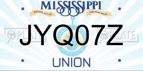 JYQ07Z Mississippi License Plate