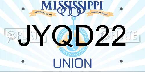 JYQD22 Mississippi License Plate