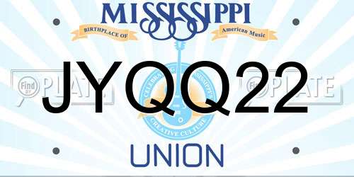JYQQ22 Mississippi License Plate