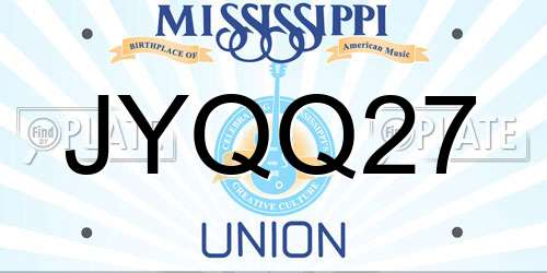 JYQQ27 Mississippi License Plate