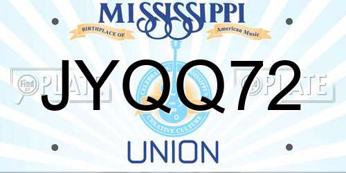 JYQQ72 Mississippi License Plate