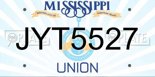 JYT5527 Mississippi License Plate