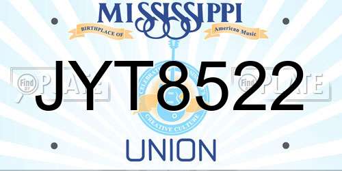 JYT8522 Mississippi License Plate