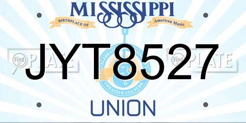 JYT8527 Mississippi License Plate