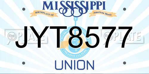 JYT8577 Mississippi License Plate