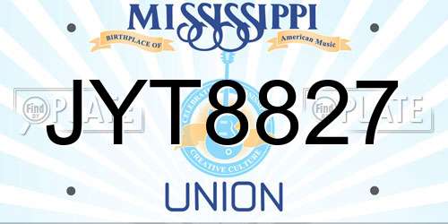 JYT8827 Mississippi License Plate