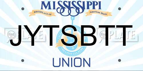 JYTSBTT Mississippi License Plate