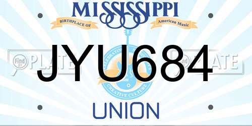 JYU684 Mississippi License Plate