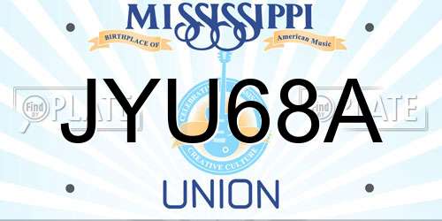 JYU68A Mississippi License Plate