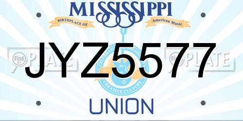 JYZ5577 Mississippi License Plate