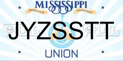 JYZSSTT Mississippi License Plate