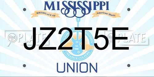 JZ2T5E Mississippi License Plate