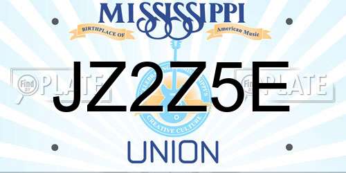 JZ2Z5E Mississippi License Plate