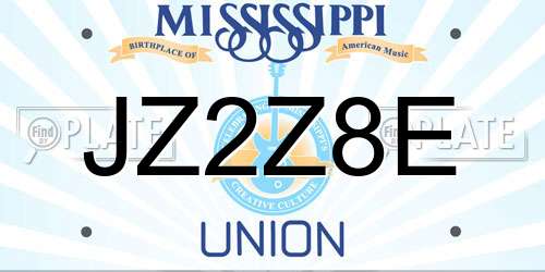 JZ2Z8E Mississippi License Plate