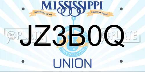JZ3B0Q Mississippi License Plate
