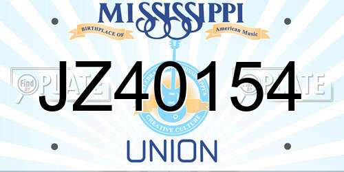 JZ40154 Mississippi License Plate
