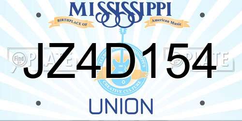JZ4D154 Mississippi License Plate