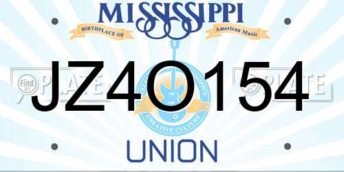 JZ4O154 Mississippi License Plate
