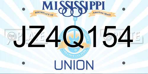JZ4Q154 Mississippi License Plate