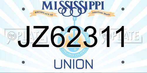 JZ62311 Mississippi License Plate