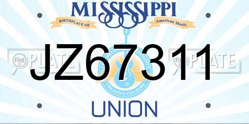 JZ67311 Mississippi License Plate