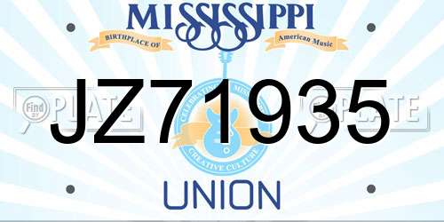 JZ71935 Mississippi License Plate